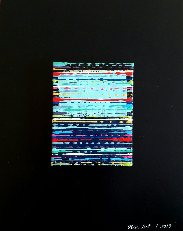 Coloured lines 14 2019, 22x17, Acryl-Lack LW, SOLD